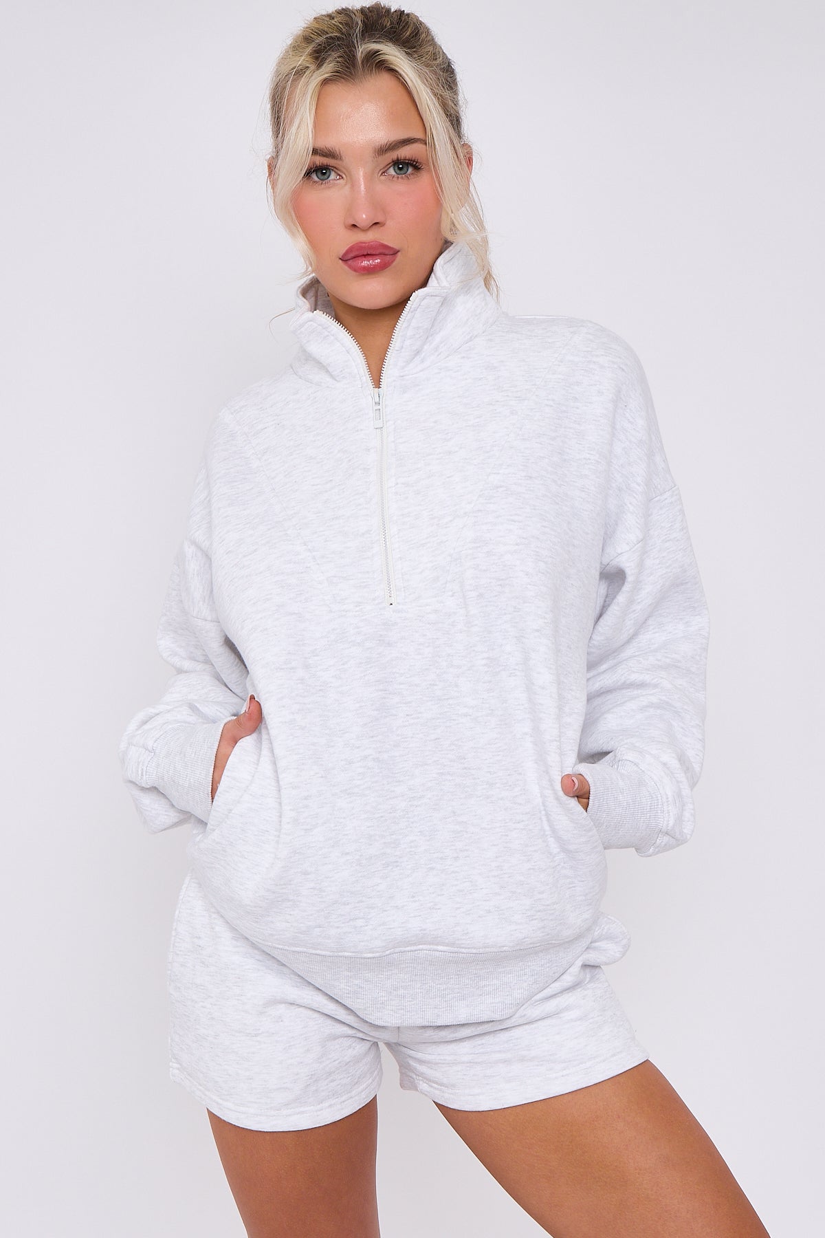 1/2 Zip Top & Shorts Fleece Co-ord