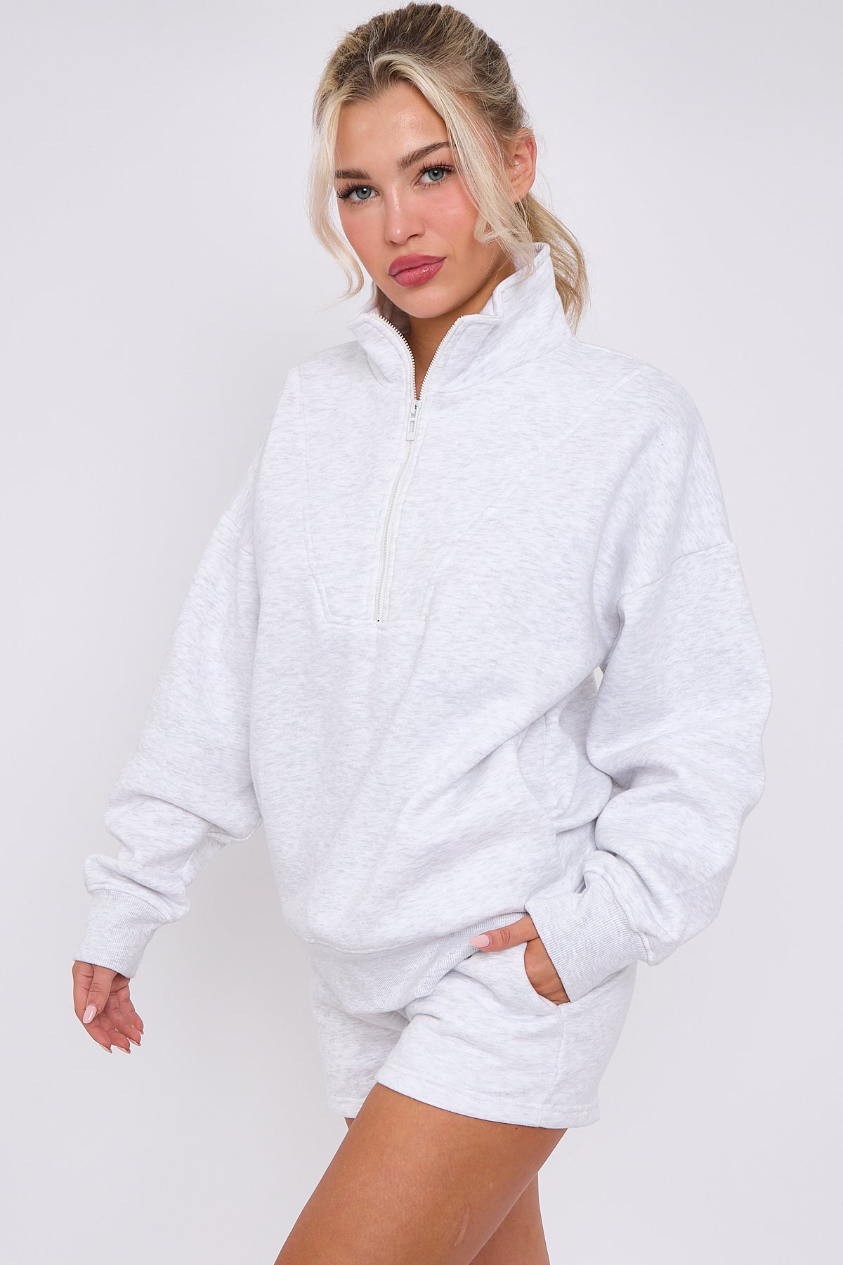 1/2 Zip Top & Shorts Fleece Co-ord