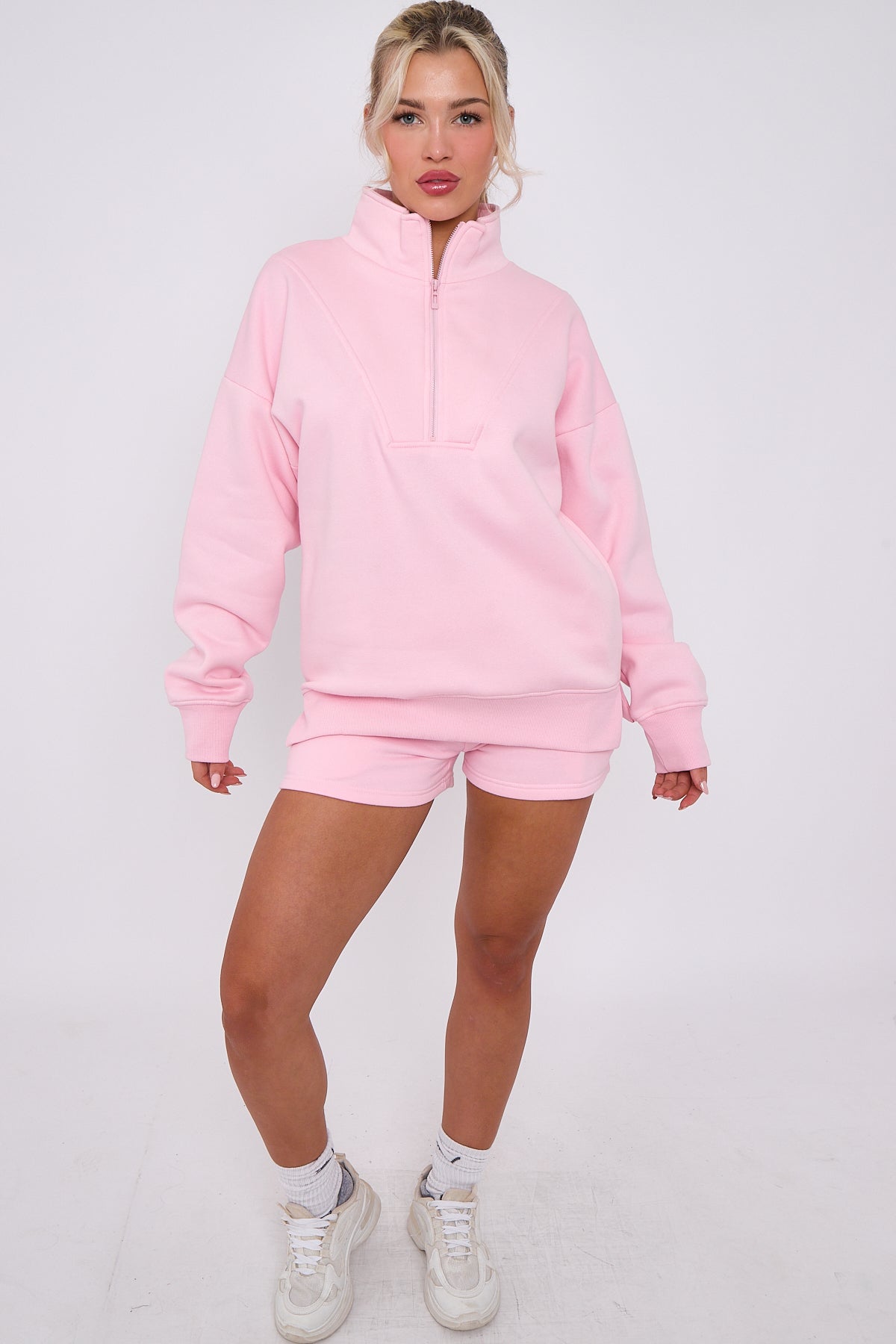 1/2 Zip Top & Shorts Fleece Co-ord