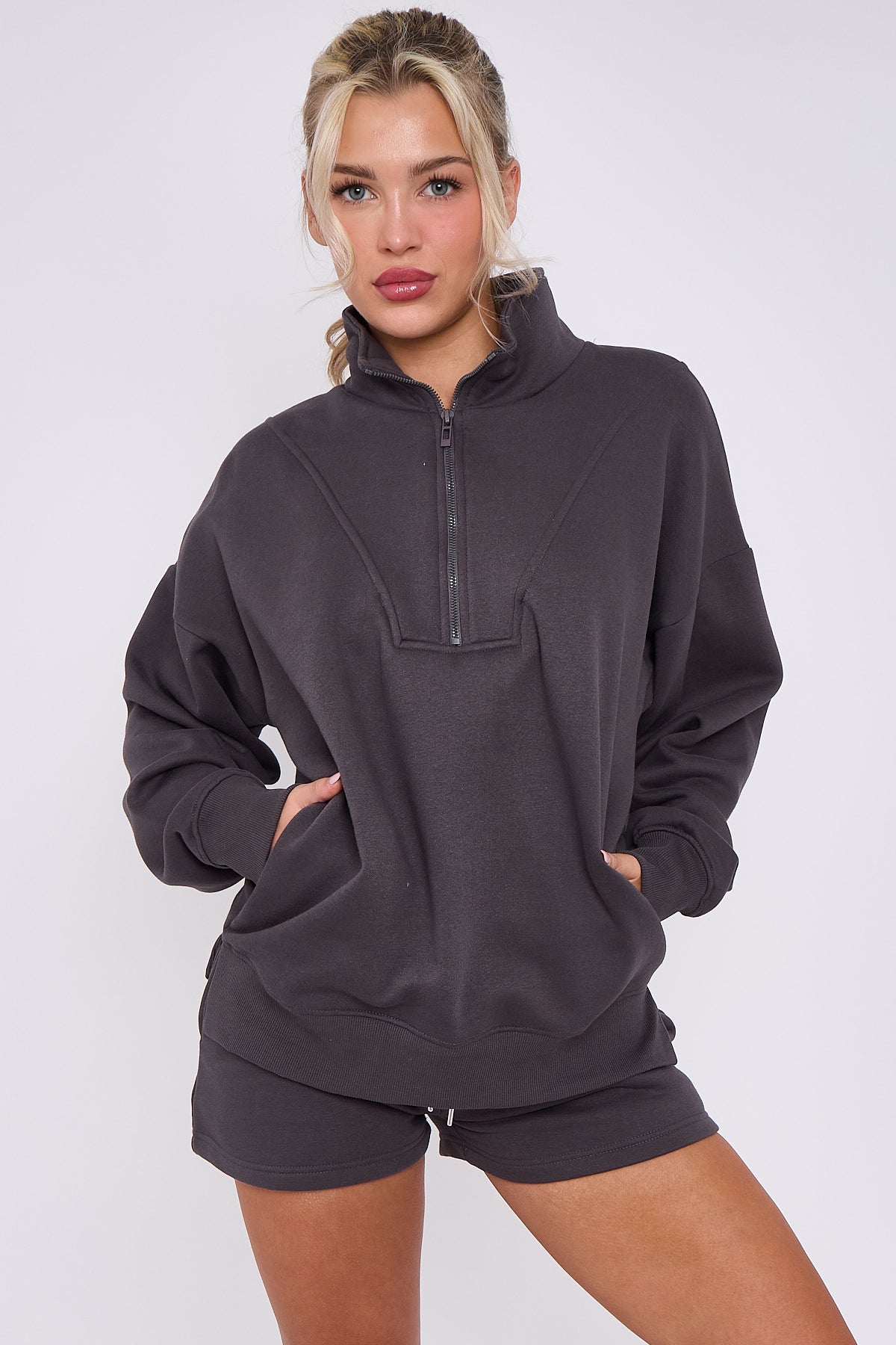 1/2 Zip Top & Shorts Fleece Co-ord