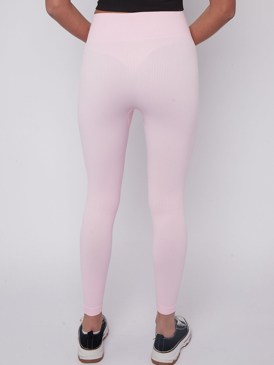 Stretchy High Waisted Ribbed Leggings