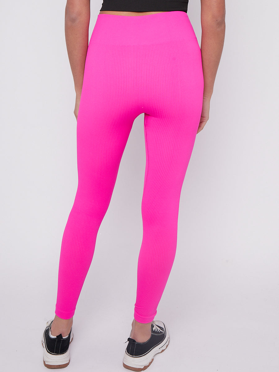 Stretchy High Waisted Ribbed Leggings