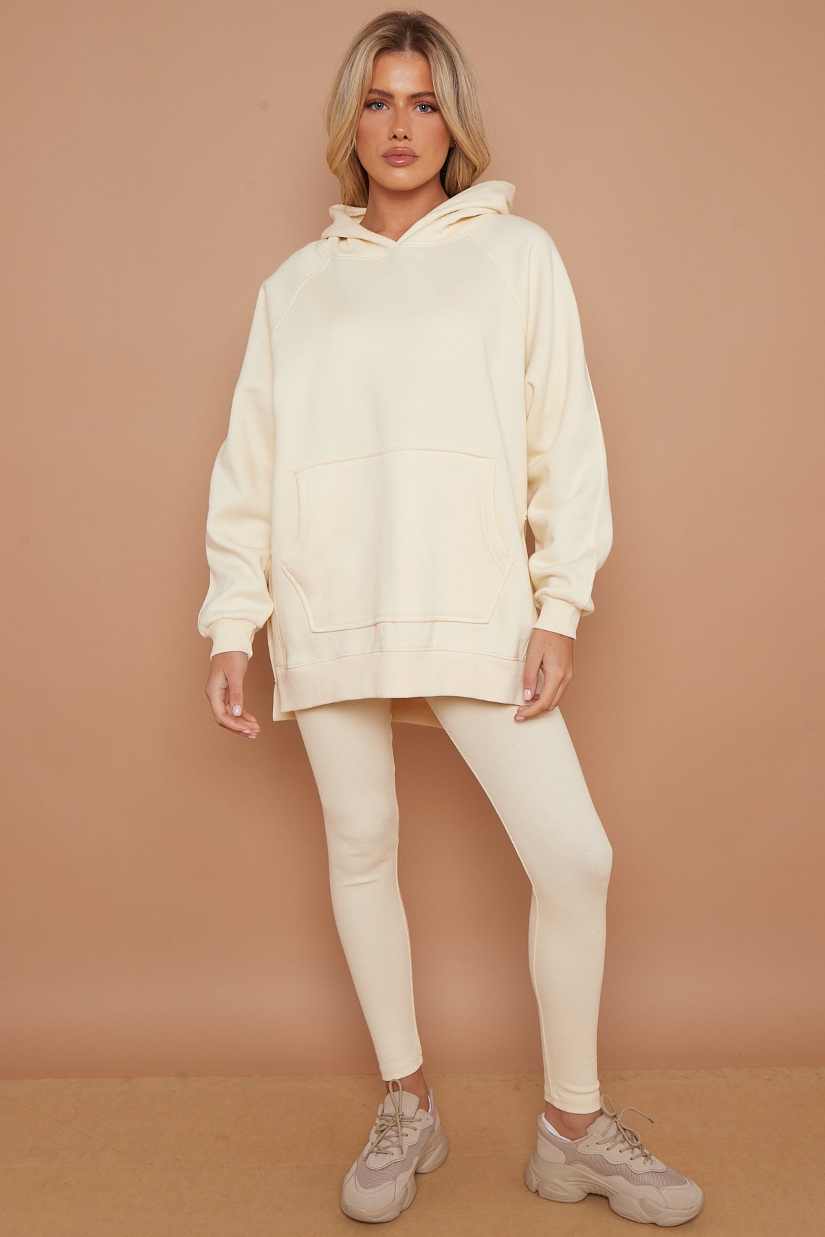 Oversized Split Sides Hoodie & Ribbed Leggings Co-ord