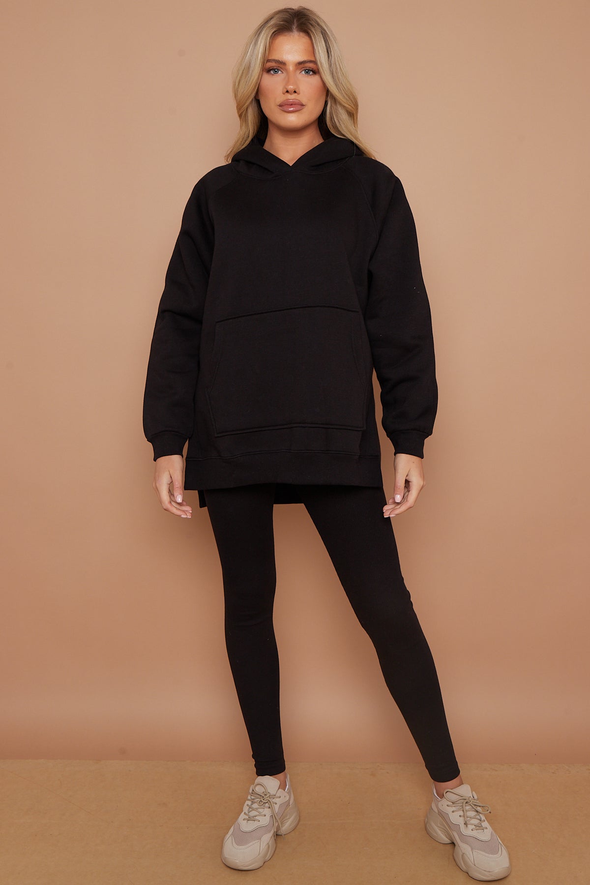 Oversized Split Sides Hoodie & Ribbed Leggings Co-ord