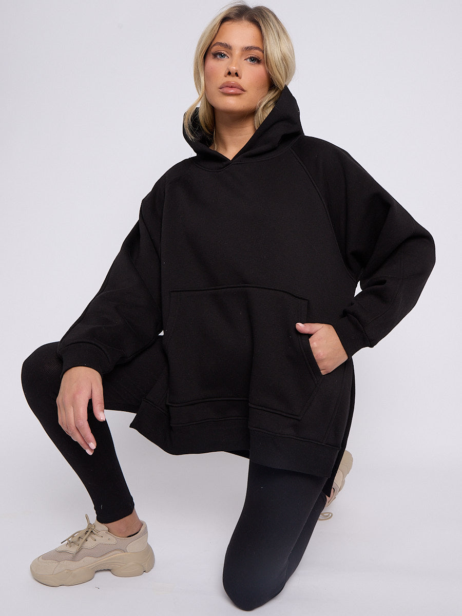 Oversized Split Sides Hoodie & Ribbed Leggings Co-ord