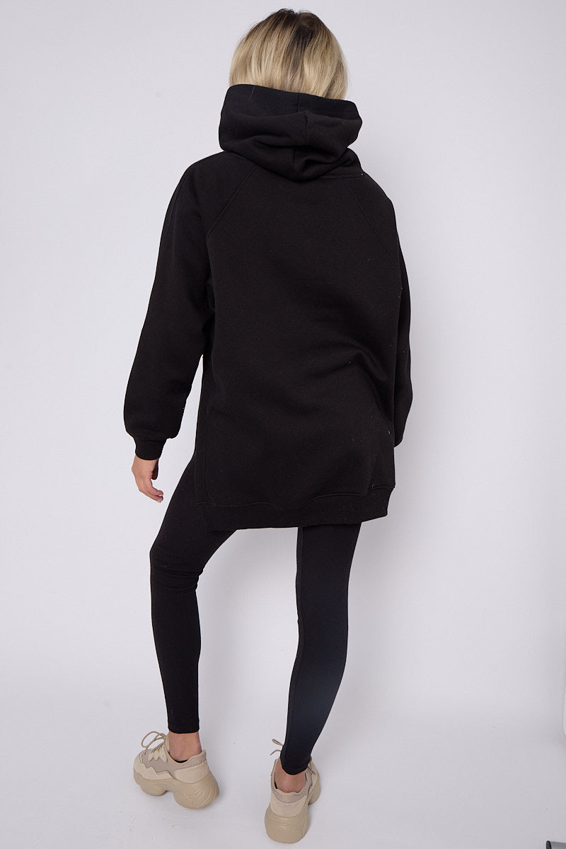 Oversized Split Sides Hoodie & Ribbed Leggings Co-ord