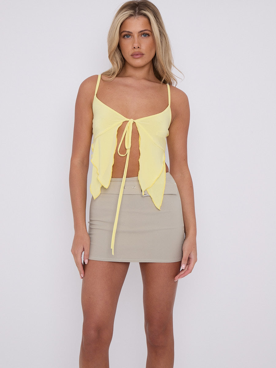 Frill Detail Slinky Bralet Crop Top