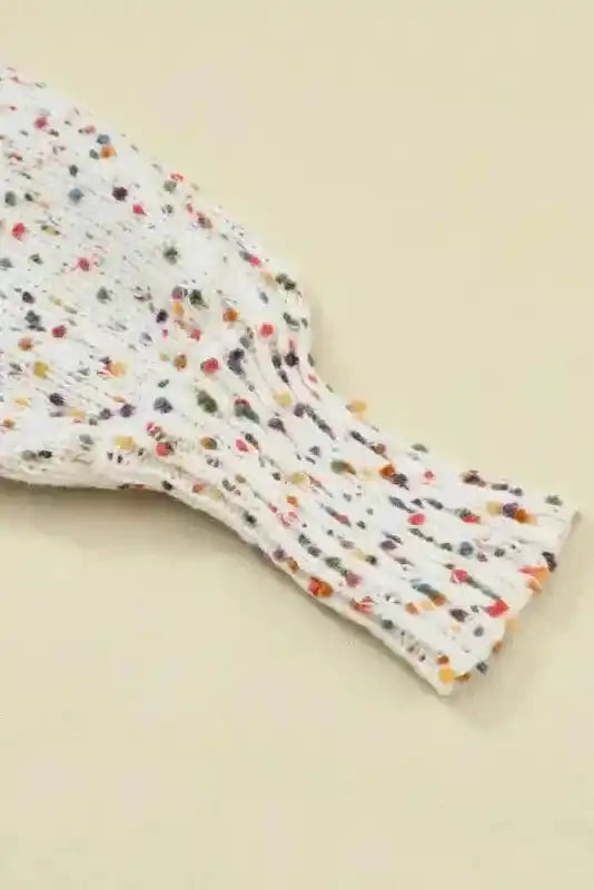 Colorful Cable Knit Sweater with Dots for Cozy Winter Wear