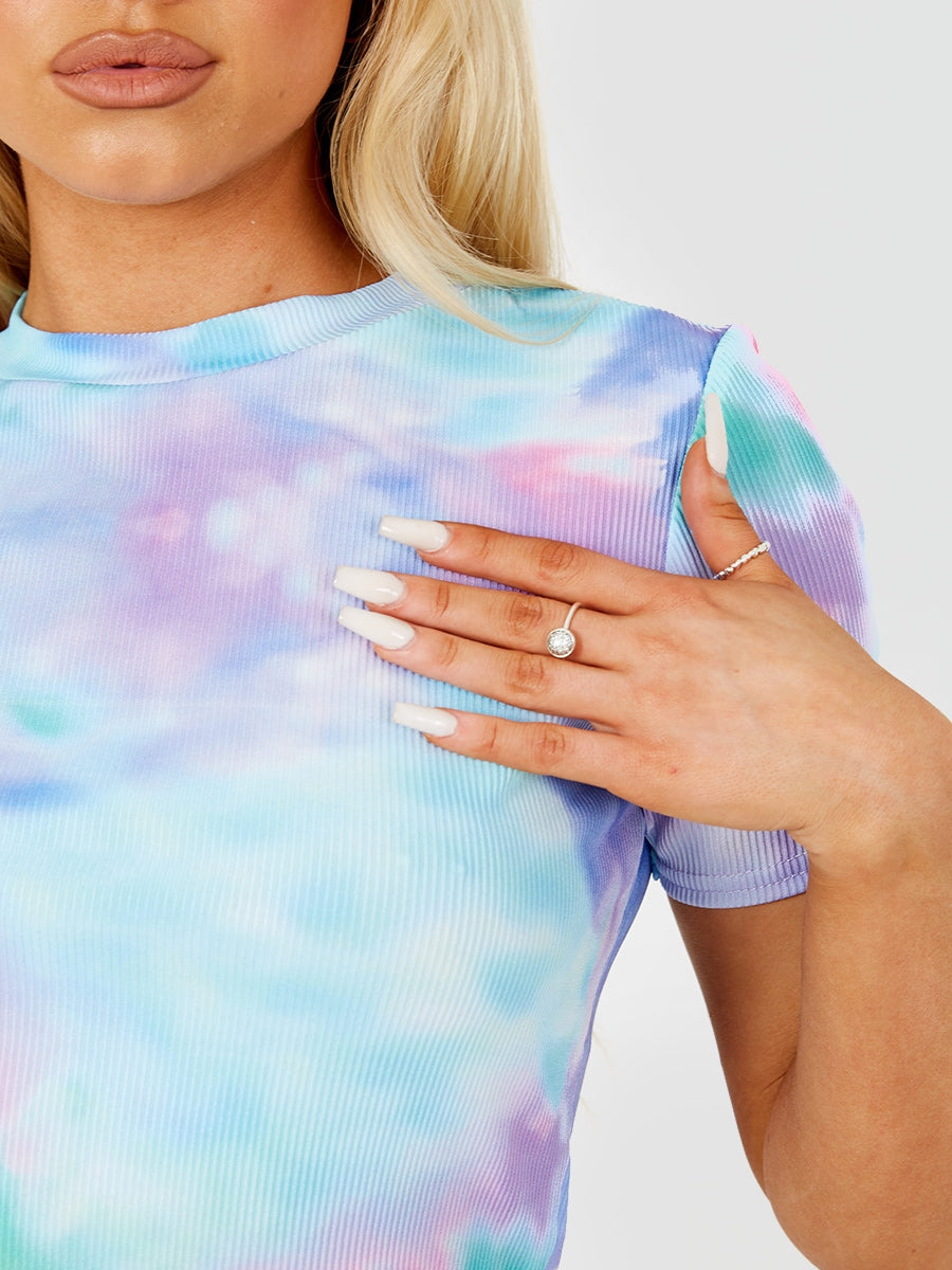 Tie-Dye Ribbed Crop Top