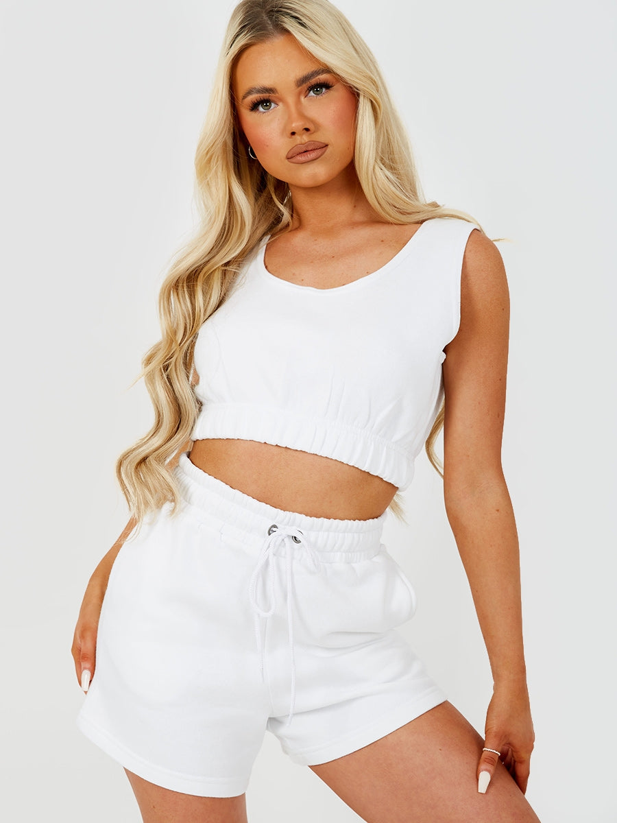 Crop Top & Shorts Fleece Co-ord