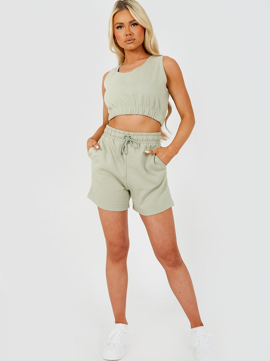 Crop Top & Shorts Fleece Co-ord