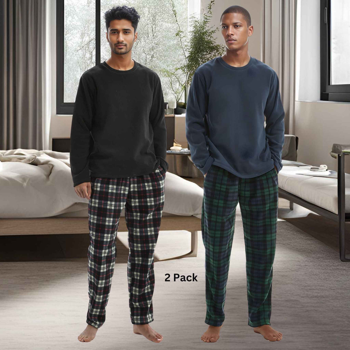 Men's Green Fleece Pyjama Set