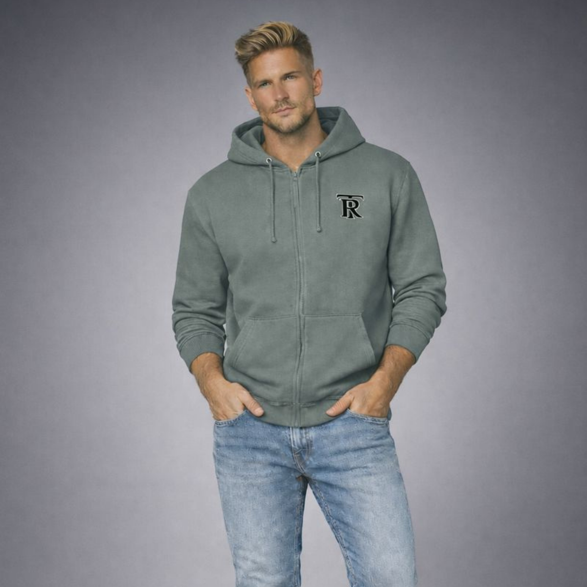 Thornbridge Rowe Men's Premium Cotton Zip-Up Hoodie