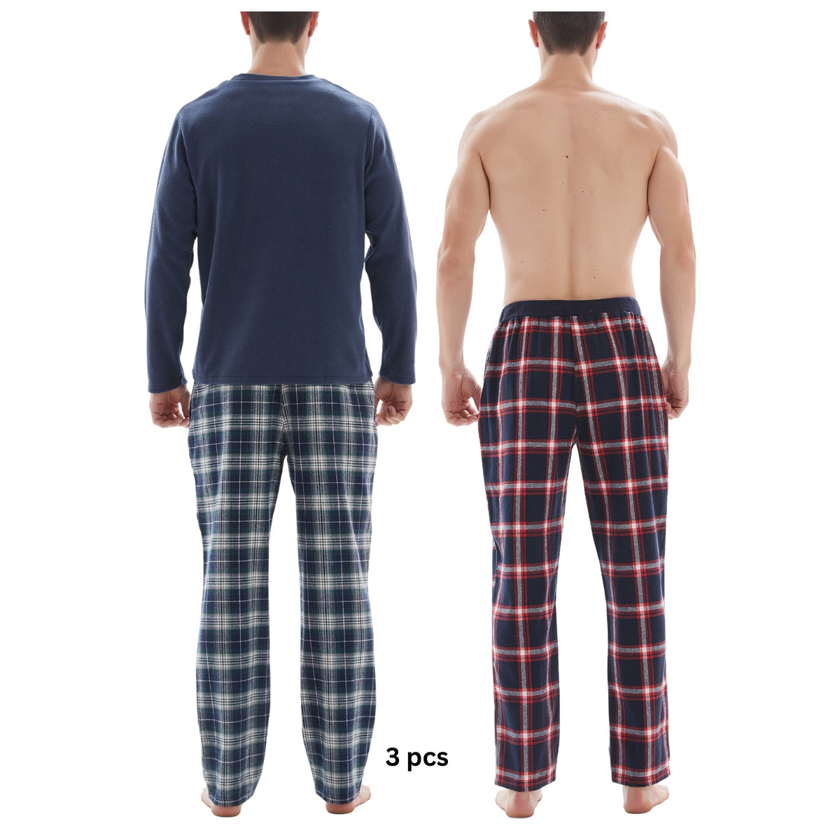 Men's 3-Piece Check Pyjama Set