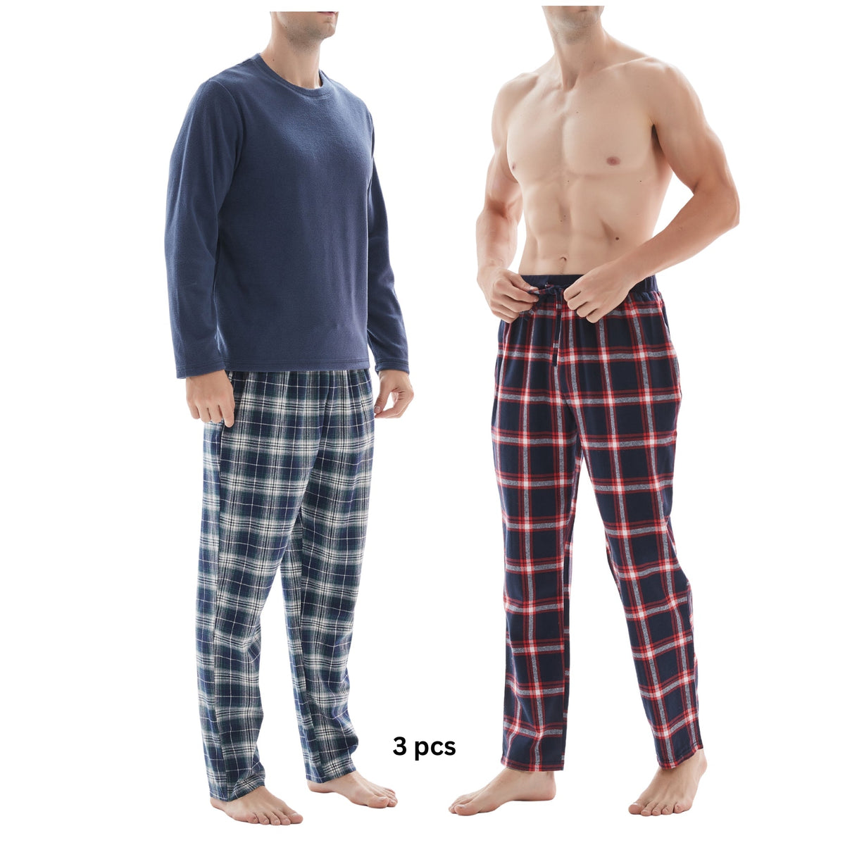 Men's 3-Piece Check Pyjama Set