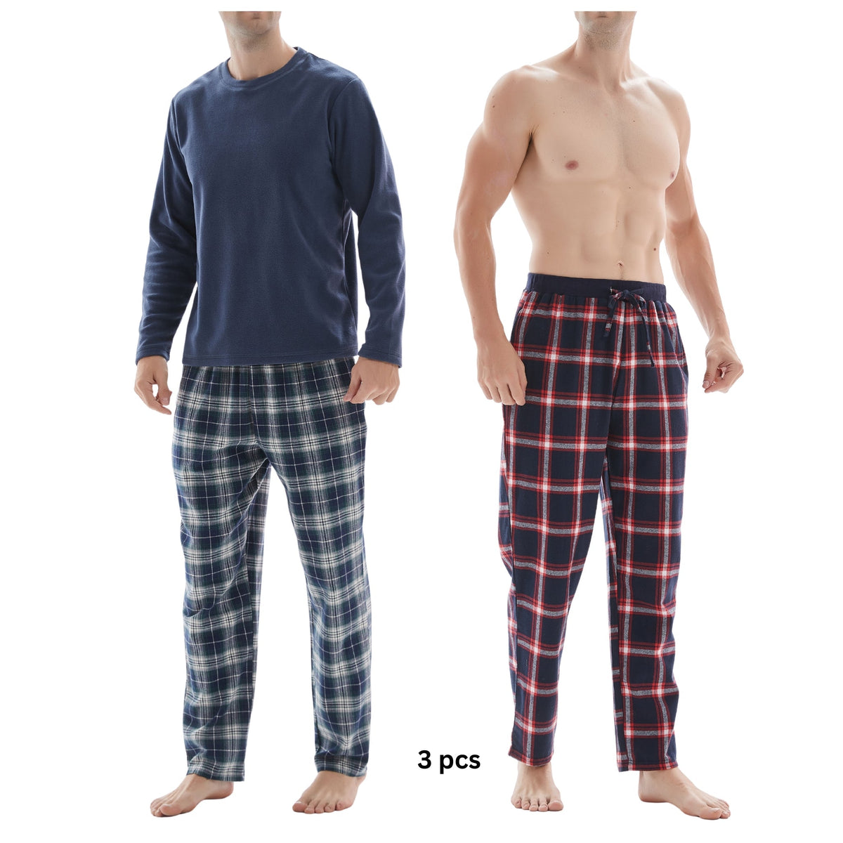 Men's 3-Piece Check Pyjama Set