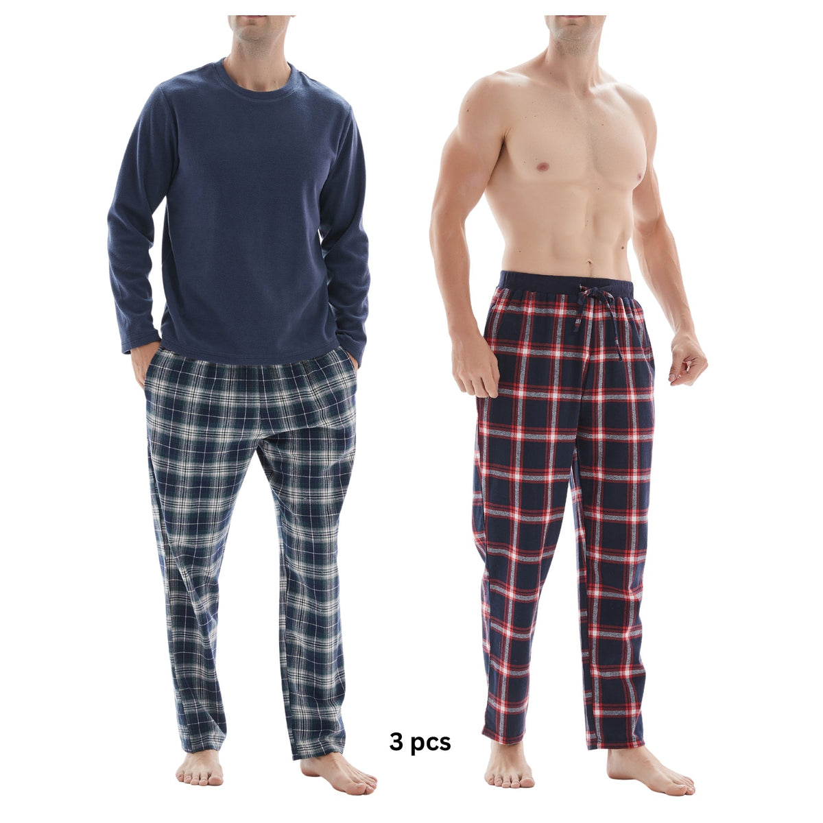 Men's 3-Piece Check Pyjama Set