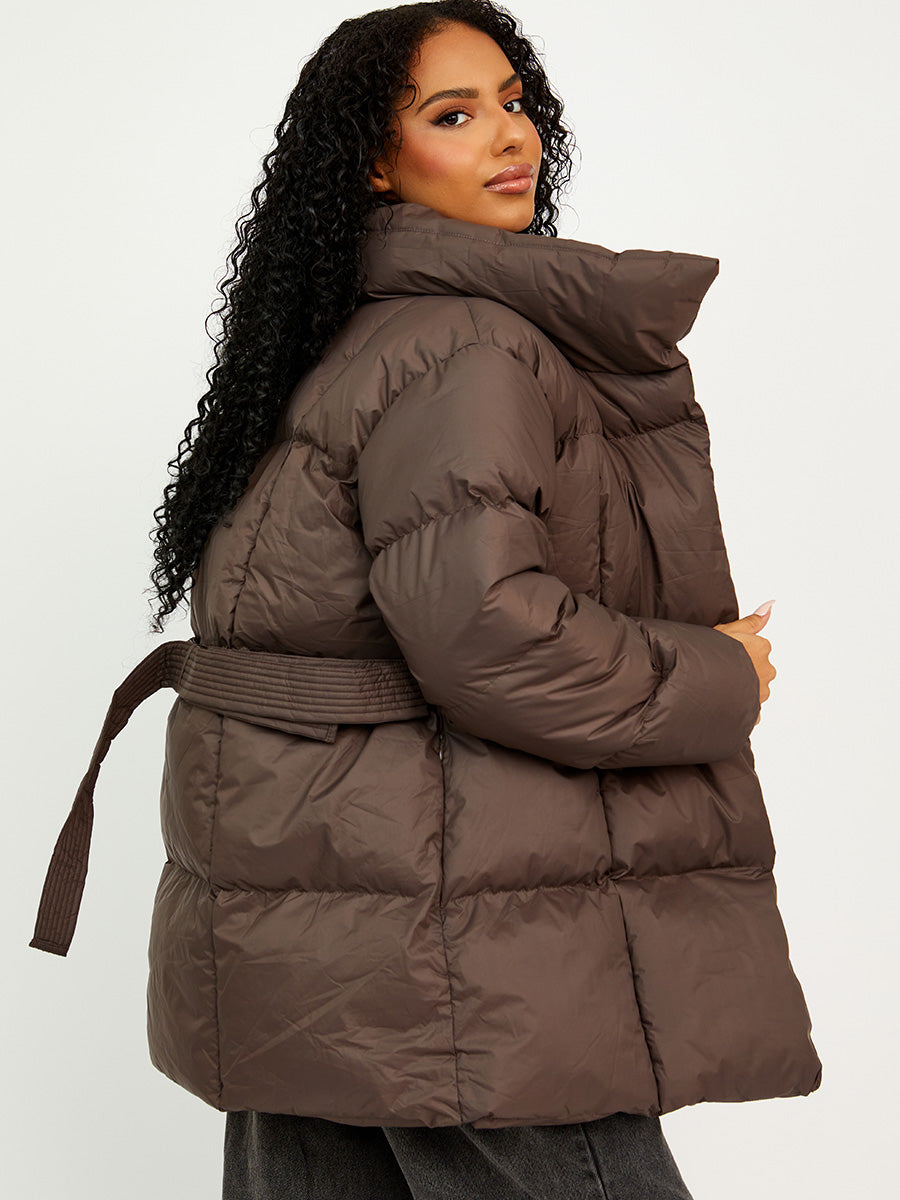 Oversized Padded Jacket With Belt