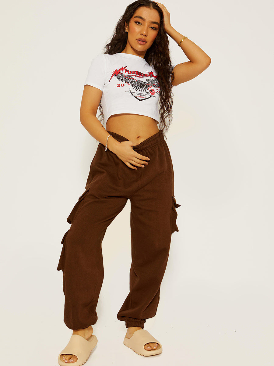 Pursuers Graphic Print Crop Top
