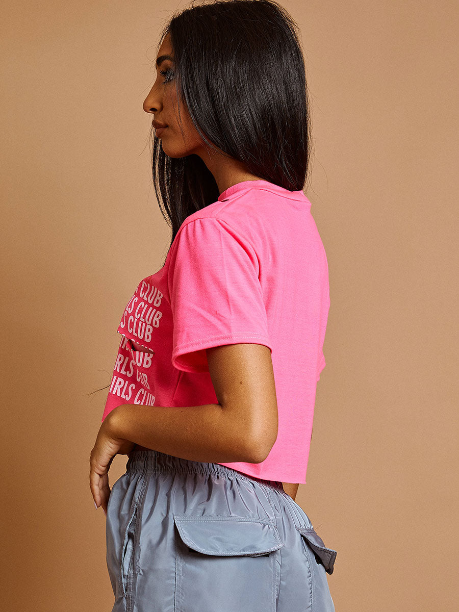 Hot Damn Graphic Laser Cut Crop Top