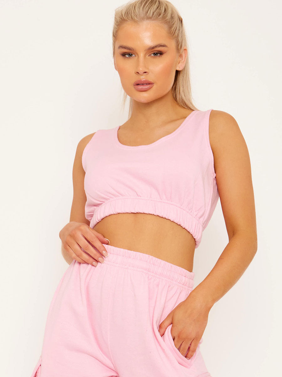 Fleeced Crop Top & Cargo Jogger Co-ord