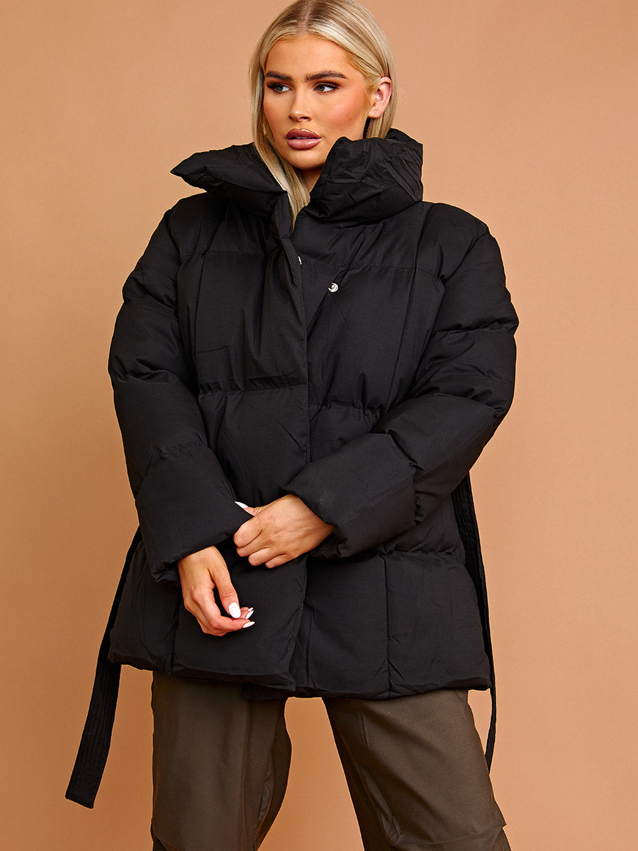 Oversized Padded Jacket With Belt