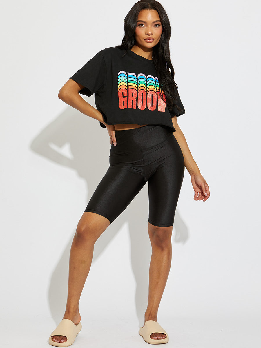 Oversized GROOVY Graphic Crop Top