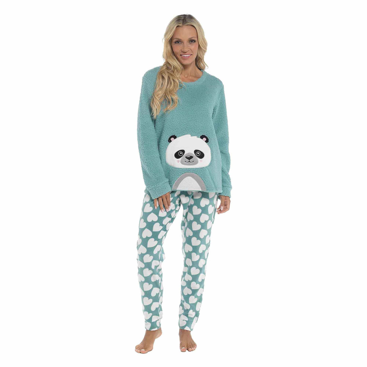 Daisy Dreamer Panda Ultra Soft Snuggle Fleece Pyjama Set For Women Cosy Winter Cosy Nightwear Set